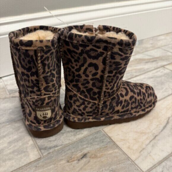 NEW BearPaw Toddler size 9 Elle Exotic brown leopard boots - Picture 1 of 8